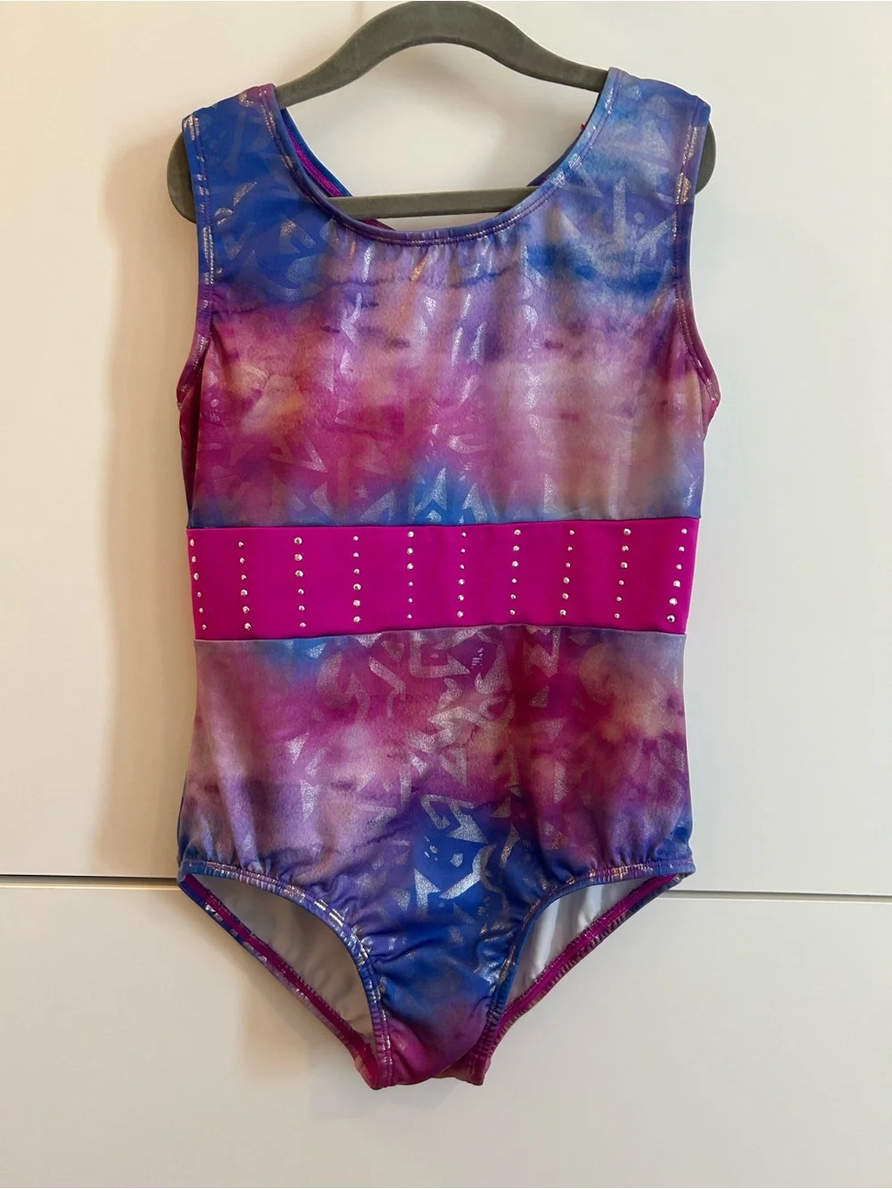 Set of 2 Leotards - Stars and Stripes & Purple, Blue, Pink - Size L (10/12)